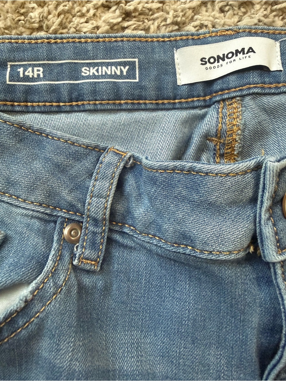 Women's Sonoma Skinny Jeans Size 14 14R Medium Wash - Picture 3 of 6